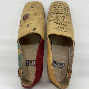 Vintage CAMPER Twins Flats Slip-on Shoes 37/6.5 Miro' Paintings and Handwriting
